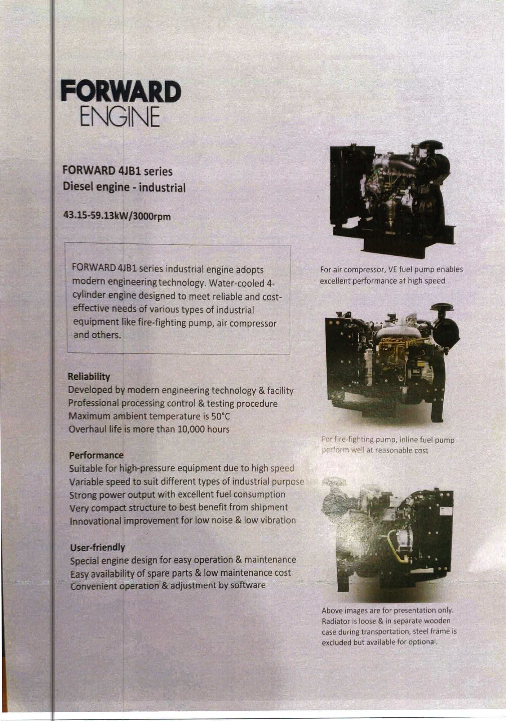 Brosur Mesin Diesel FORWARD 4JB1